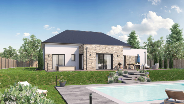 Maison neuve à Mazières-de-Touraine avec 3 chambres sur terrain de 2003m2 - image 1